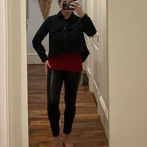 BDG Urban Outfitters Black Denim Cape Crop Jacket